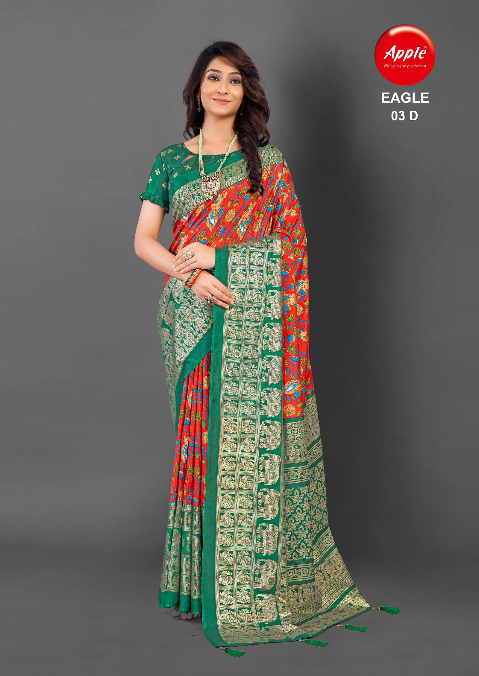 Eagle 03 By Apple Designer Cotton Blend Printed Sarees Wholesale Clothing Suppliers In India
